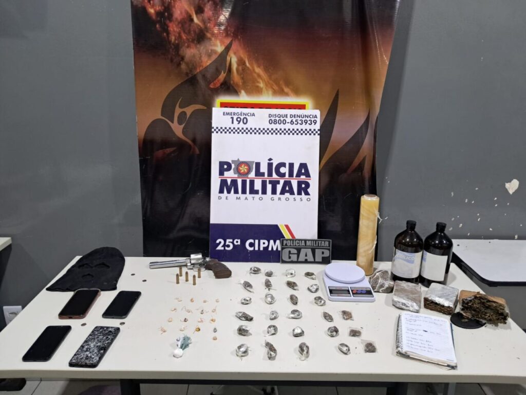 Operação em Várzea Grande apreende drogas e arma de uso restrito