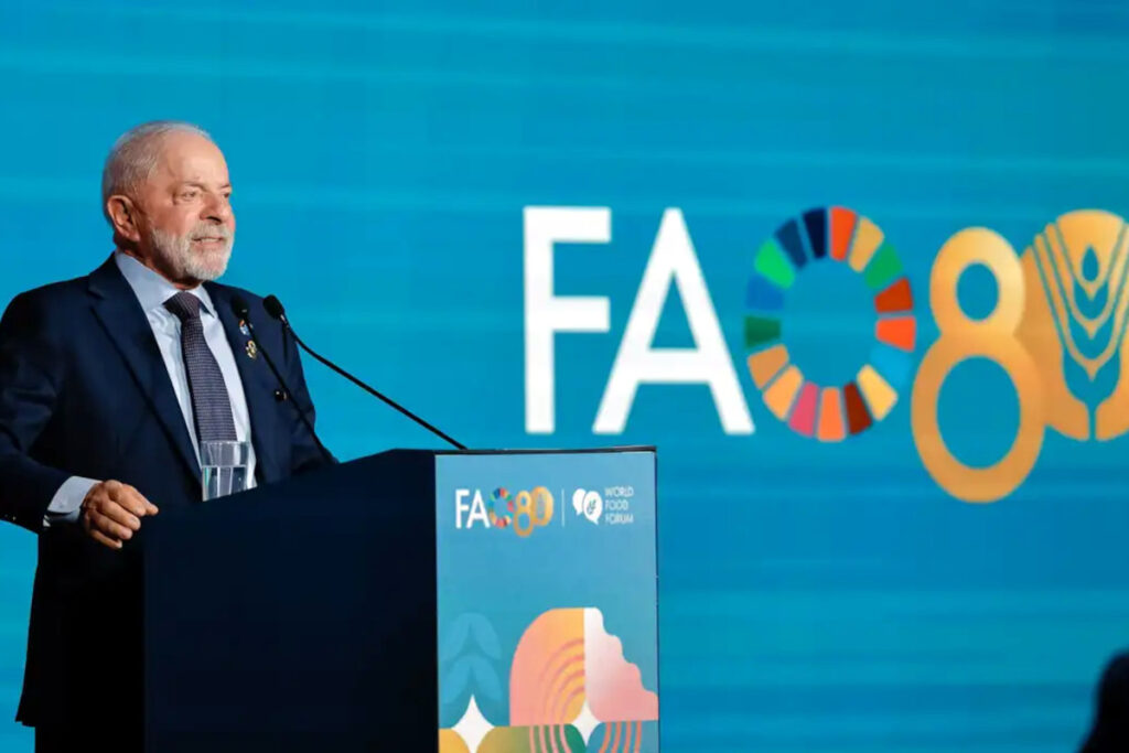 Lula: "A fome é irmã da guerra", alerta em fórum global