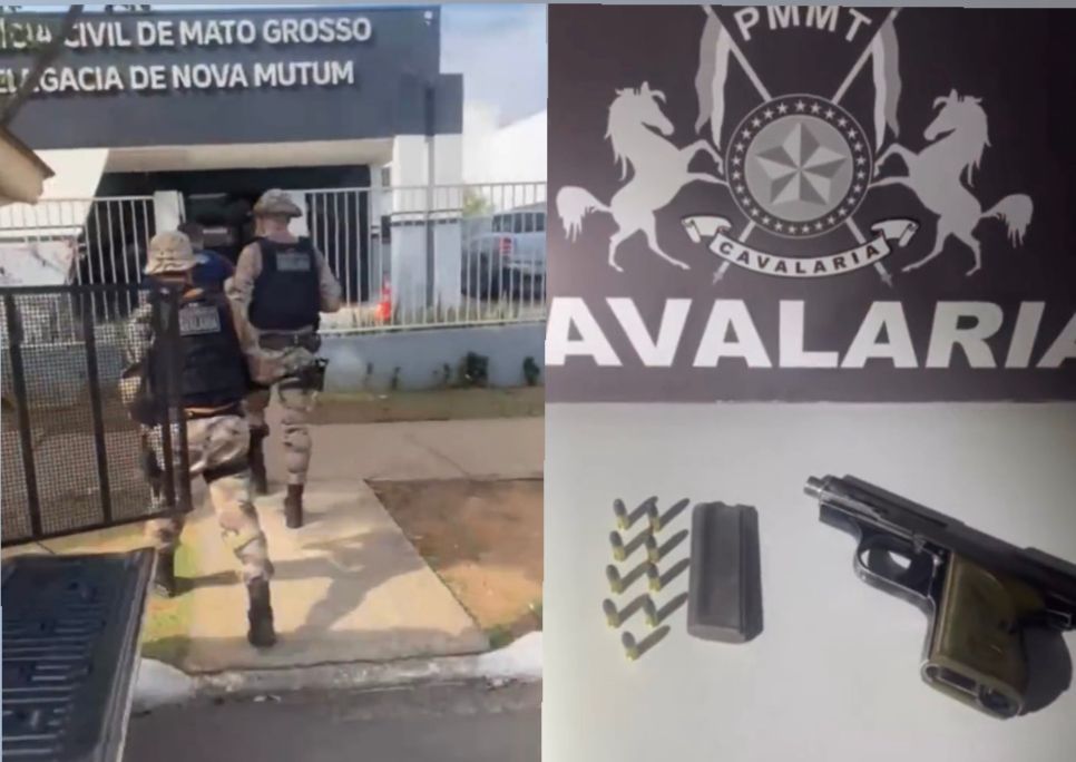 Homem é preso com pistola carregada em frente a Pronto Atendimento em Nova Mutum