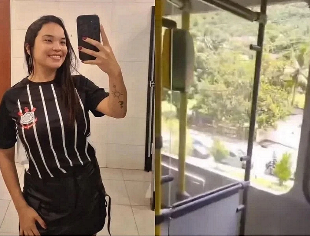 Câmeras de ônibus registram queda de passageira em movimento