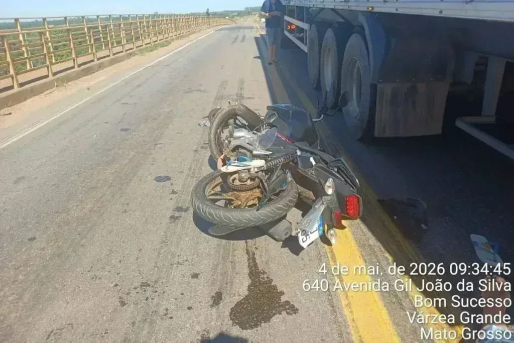 Motociclista morre após colisão com carreta na BR-070 em Várzea Grande em destaque