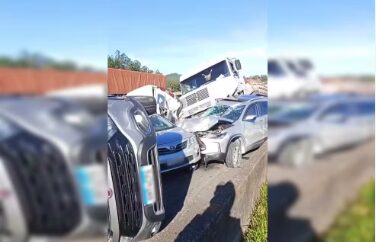 engavetamento Rodovia dos Bandeirantes impacto trânsito em destaque
